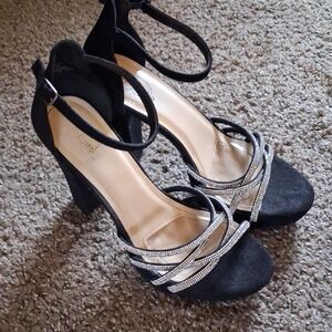 Elegant Black and Silver Women's Heels